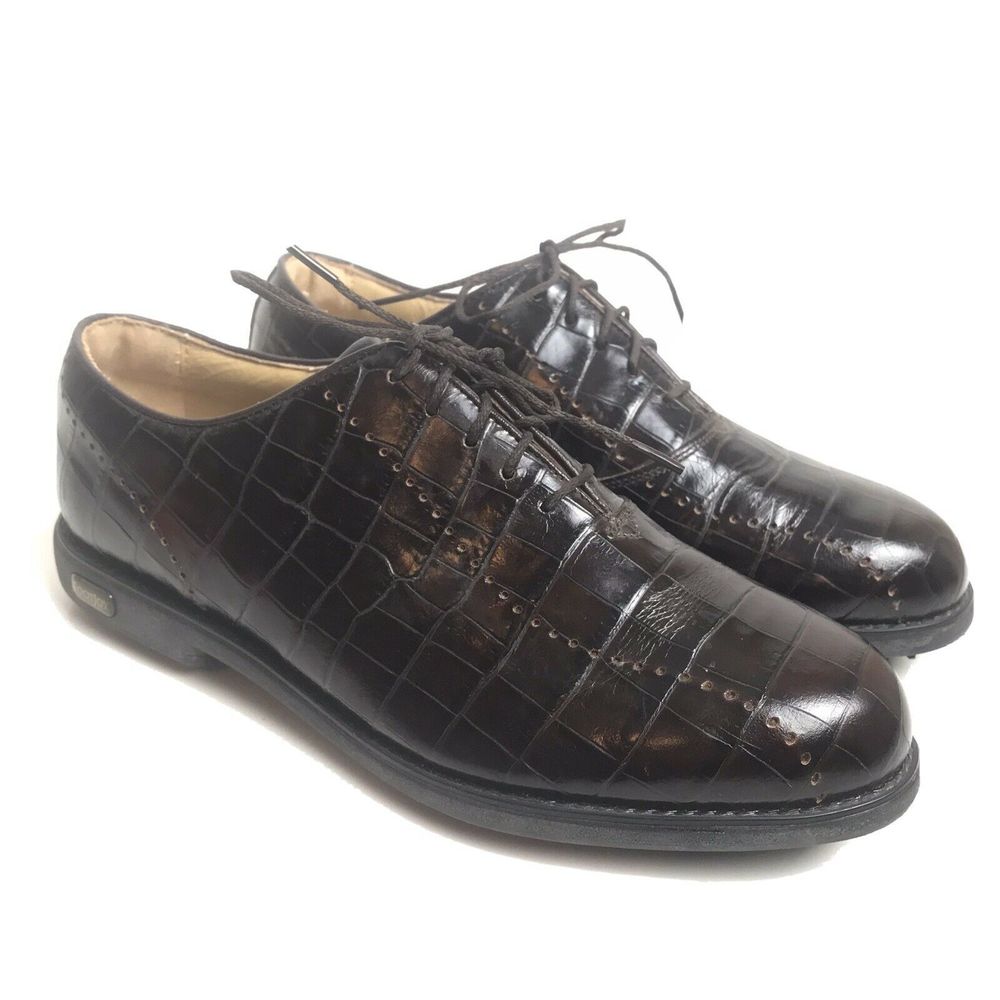 Footjoy Europa Leather Golf Shoes alligator print
